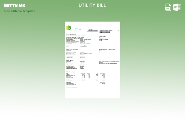 модерен стил Унгарија Е шаблон за збор за сметки за комунални услуги